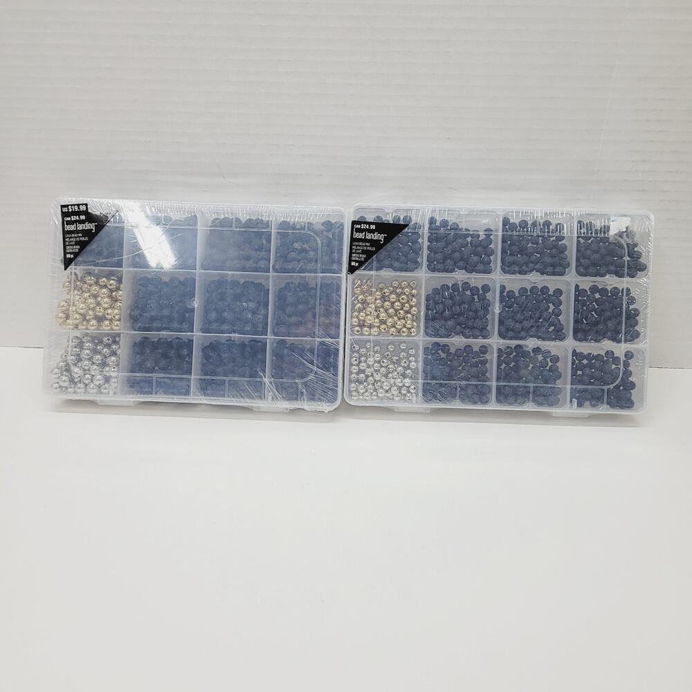 NEW Bead Landing 6mm Lava Bead Mix 1800 Pc Total Black Gold Silver 2 Sets of 900